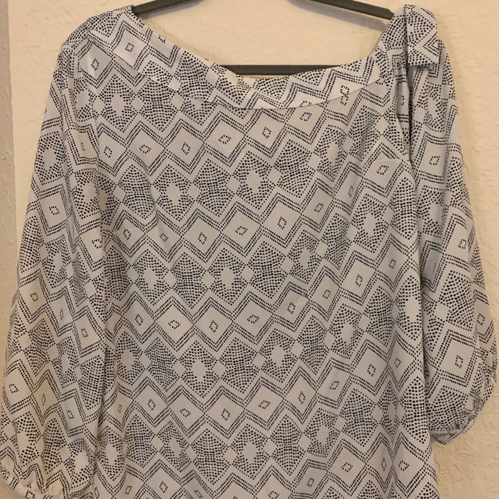 Banana Republic One Shoulder Top (Black & White)